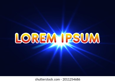 neon light background shining in the middle position isolated on black background