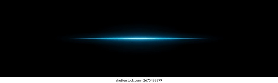 Feixe de luz de néon. Raios horizontais brilhantes em tons azuis, cor-de-rosa, amarelos e verdes em fundos escuros e transparentes, adequados para imagens de IU, ficção científica, movimento, velocidade e energia.