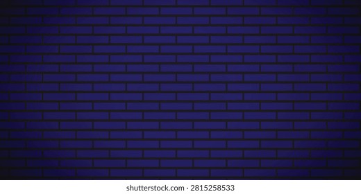 Neon light brick pattern wall background. Stone brickwall texture. Building stone tile material. Textured brickwork stonewall. Building brick wall neon pattern. Construction blocks. Vector