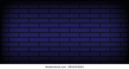 Neon light brick pattern wall background. Stone brickwall texture. Building stone tile material. Textured brickwork stonewall. Building brick wall neon pattern. Construction blocks. Vector
