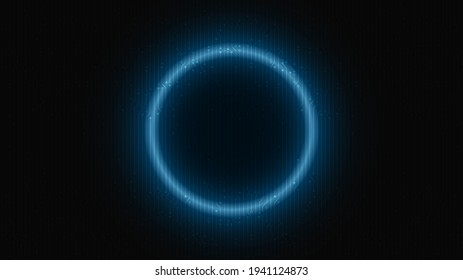 Neon Light Circle Technology auf zukünftigem Hintergrund, High-Tech Digital- und Kommunikationskonzept Design, Freier Platz für Text in der Bildunterschrift, Vektorgrafik.