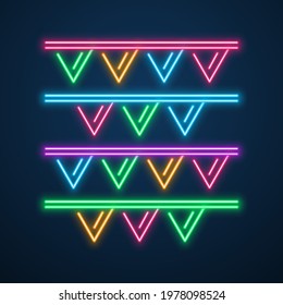 neon light decoration party vector