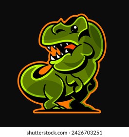 Ilustración de dinosaurio de luz de neón . Gráficos vectoriales para estampados de camisetas y otros usos.