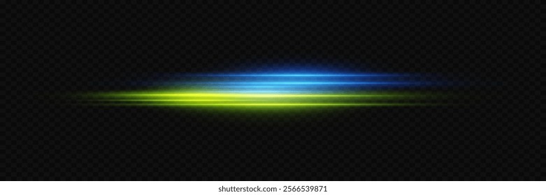 Neon light effect, laser beam. On a transparent background.