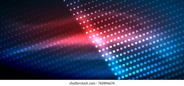 Neonlicht-Effekte, Partikel, Big-Data-Konzept, Vektorgrafik