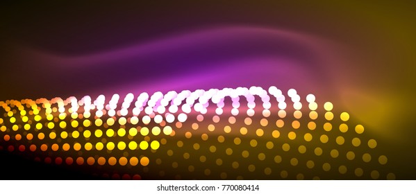 Neonlicht-Effekte, Partikel, Big-Data-Konzept, Vektorgrafik