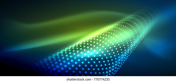 Neonlicht-Effekte, Partikel, Big-Data-Konzept, Vektorgrafik