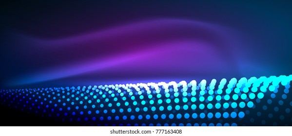 Neonlicht-Effekte, Partikel, Big-Data-Konzept, Vektorgrafik
