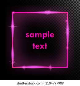 Neon light frames, glow and square