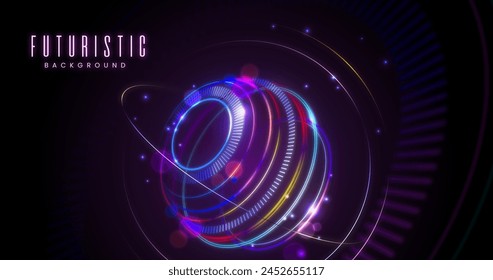 Neon light futuristic hologram background vector design in eps 10