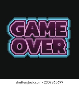 Neon Light Game Over texto en forma de píxel