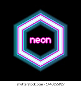 neon light geometric shapes design vector.