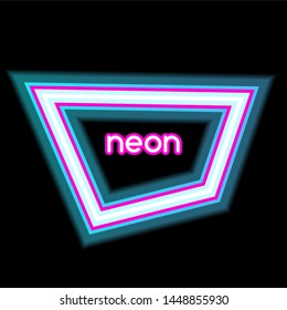neon light geometric shapes design vector.