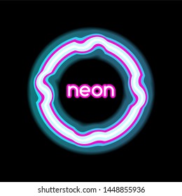 neon light geometric shapes design vector.