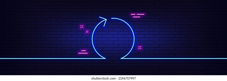 Neon Light Glow Effect. Loop Arrow Line Icon. Refresh Arrowhead Symbol. Navigation Pointer Sign. 3d Line Neon Glow Icon. Brick Wall Banner. Loop Outline. Vector