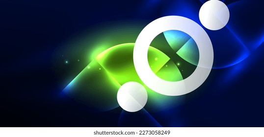 Anillo de luz de neón de fondo abstracto vectorial