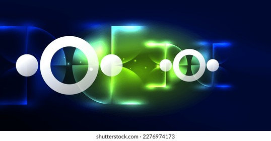 Anillo de luz de neón de fondo abstracto vectorial