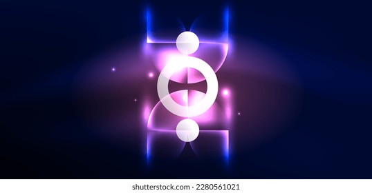 Anillo de luz de neón de fondo abstracto vectorial