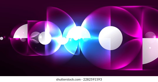 Anillo de luz de neón de fondo abstracto vectorial