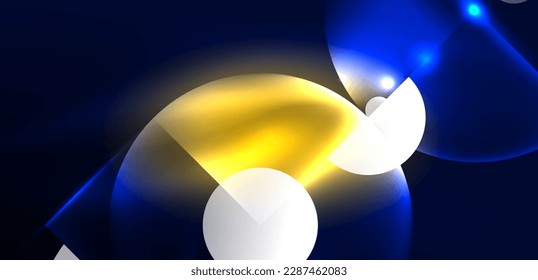 Neon light glowing circles vector abstract background