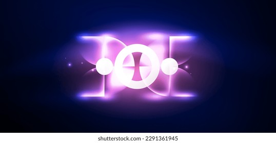 Anillo de luz de neón de fondo abstracto vectorial