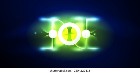 Anillo de luz de neón de fondo abstracto vectorial