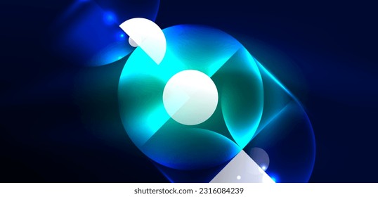 Anillo de luz de neón de fondo abstracto vectorial