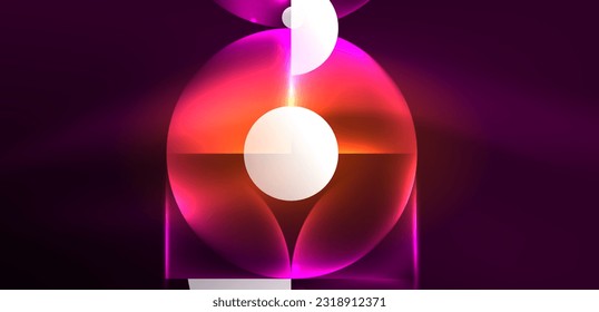 Anillo de luz de neón de fondo abstracto vectorial