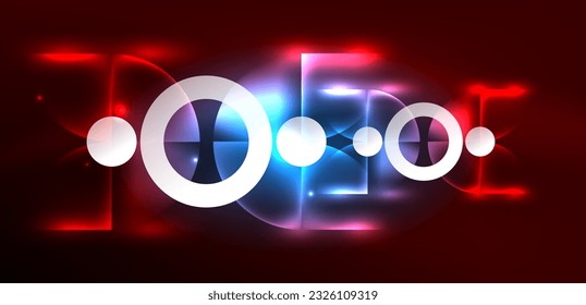 Anillo de luz de neón de fondo abstracto vectorial