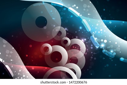 Neon light glowing effect. Modern blue shiny neon wave line. Banner, poster template. Glow swirl light effect. Blue abstract background. Abstract technology background.