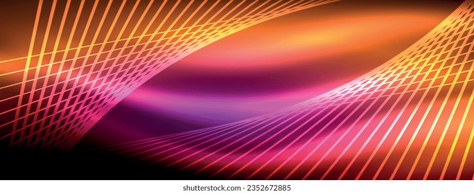 Vectores de la línea luminosa neón: colores vivos, líneas elegantes. Un diseño cautivador inspirado en los signos de neón. Energía eléctrica para sitios web, anuncios y más