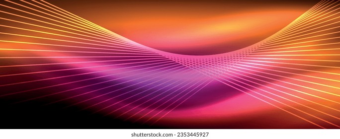 Vectores de la línea luminosa neón: colores vivos, líneas elegantes. Un diseño cautivador inspirado en los signos de neón. Energía eléctrica para sitios web, anuncios y más