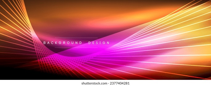Neon light glowing line vectors: vibrant colors, sleek lines. Captivating design style inspired by neon signs. Electric energy for websites, ads, and more