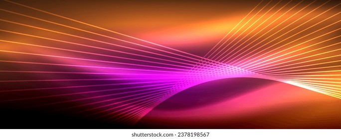 Neon light glowing line vectors: vibrant colors, sleek lines. Captivating design style inspired by neon signs. Electric energy for websites, ads, and more