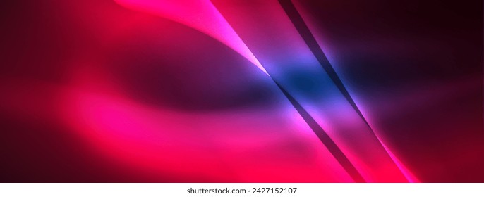 Neon light glowing waves and lines background set for wallpaper, business card, cover, poster, banner, brochure, header, website