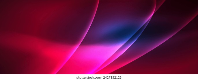 Neon light glowing waves and lines background set for wallpaper, business card, cover, poster, banner, brochure, header, website