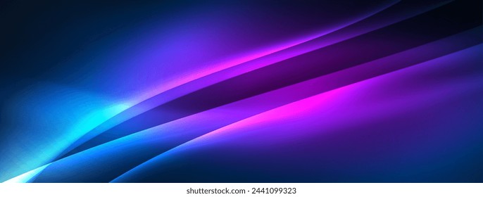 Neon light glowing waves and lines background set for wallpaper, business card, cover, poster, banner, brochure, header, website