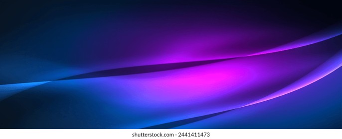 Neon light glowing waves and lines background set for wallpaper, business card, cover, poster, banner, brochure, header, website