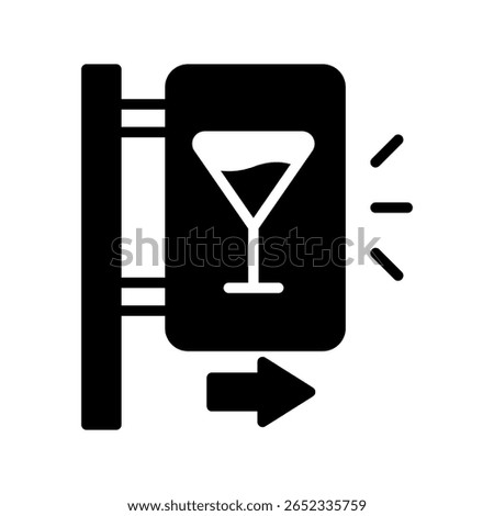Neon Light glyph icon, mini illustration for relaxation, party, pubs and bars UI, UX kit, app and web development, digital or print.