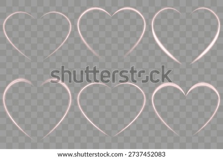 Neon light heart. Red neon light heart shape valentine card illustration, transparent png, eps Electrical elements for design with text. Red led. Laser frame for Valentine day. Love sign with glow.