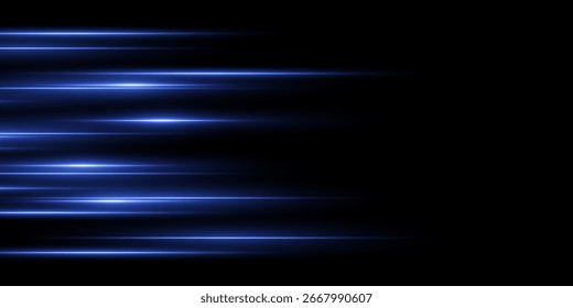 Neonlicht Hochgeschwindigkeitslinie, Lichtabstraktion auf schwarz transparentem Hintergrund, Vektorgrafiken.