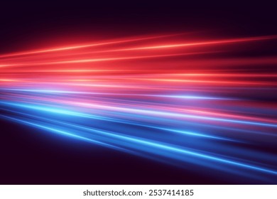 Neon light and high speed light lines. Vector illustration