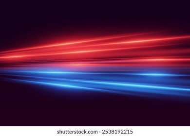 Neon light and high speed light lines. Vector illustration