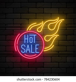 Neon light hot sale promotion banner, price tag, discount. Swatch color control