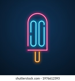 neon light ice cream vector