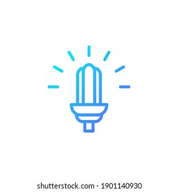 Neon light icon with gradient blue color style