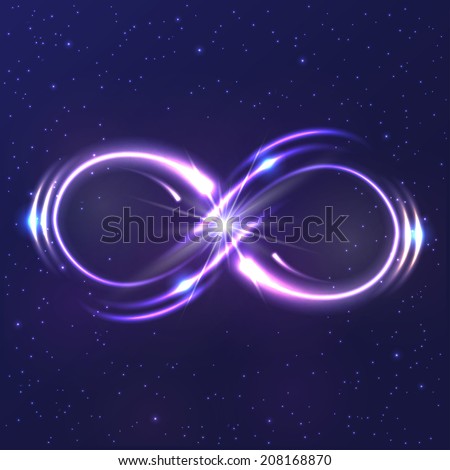 Neon light infinity symbol