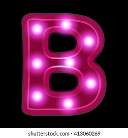 Neon Light Letter B Vector Font Stock Vector (Royalty Free) 413060269 ...