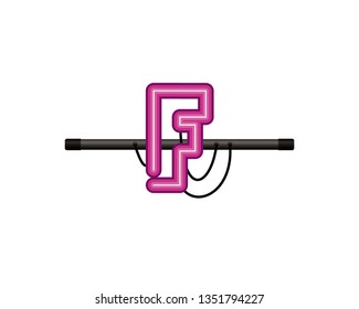 neon light letter isolated icon