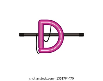 neon light letter isolated icon